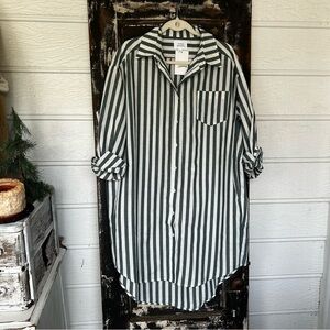 Things Between Striped Button-Up Dress